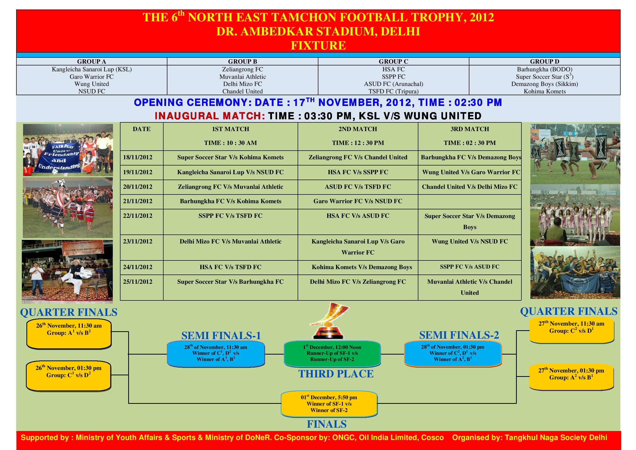 Fixture The 6th north east tamchon football trophy