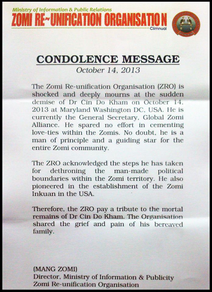 zro condolence